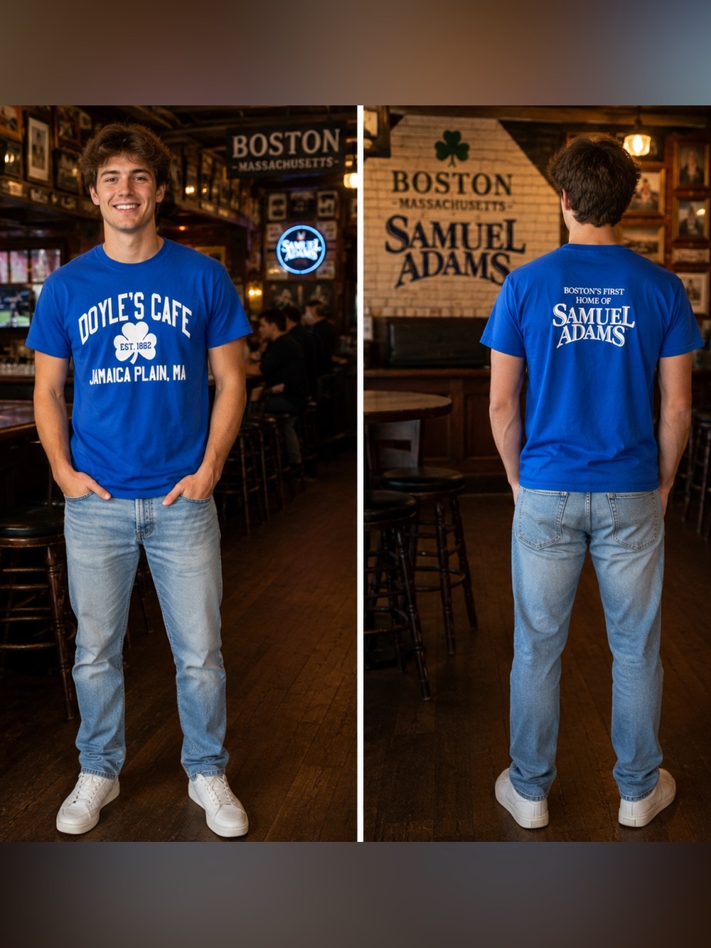 Gildan Royal Blue "Doyle's Cafe / Samuel Adams" Short Sleeve T Shirt Size M